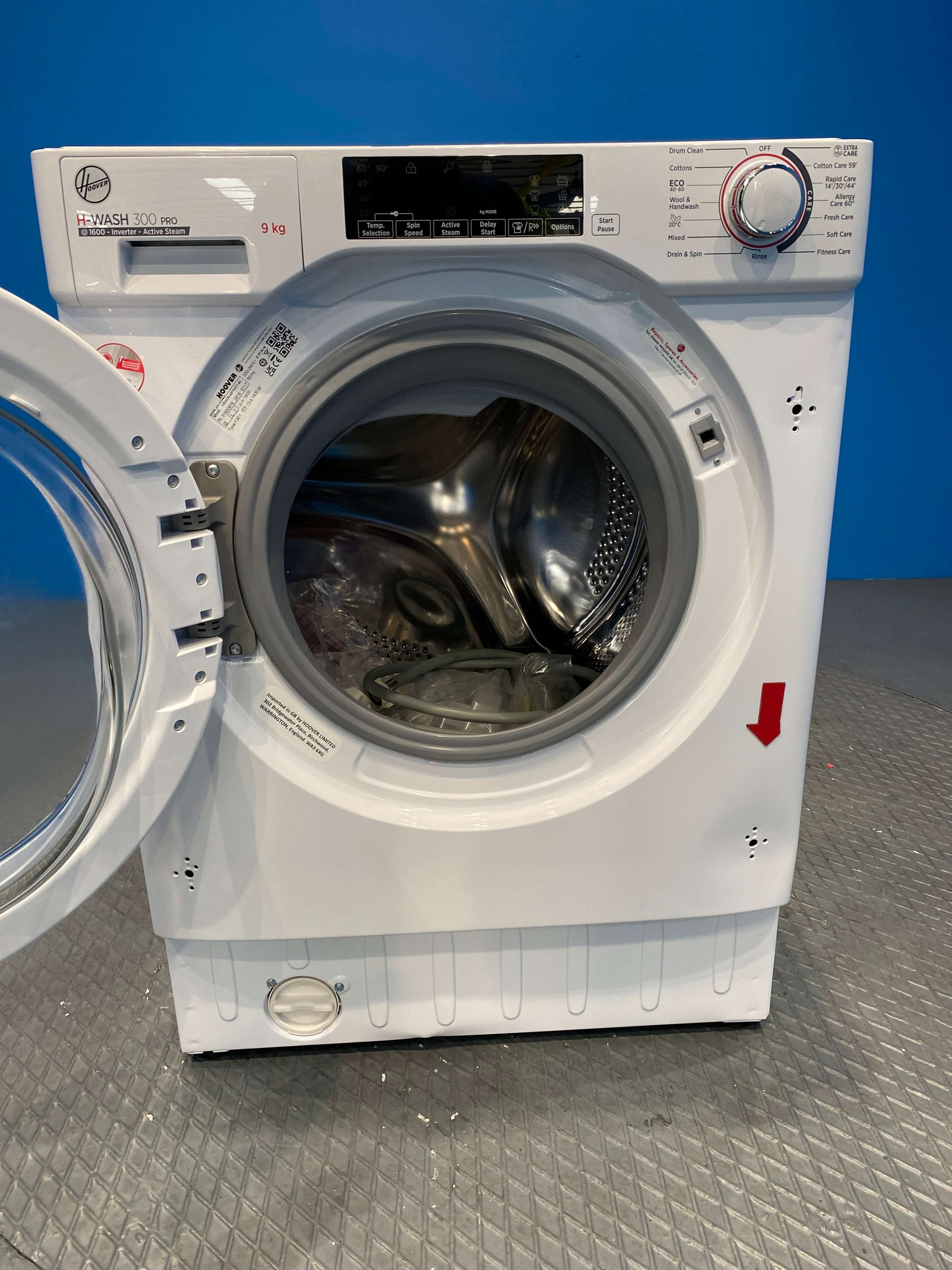 Hoover HBWOS69TMET Built In Washing Machine 9kg 1600 Spin - White