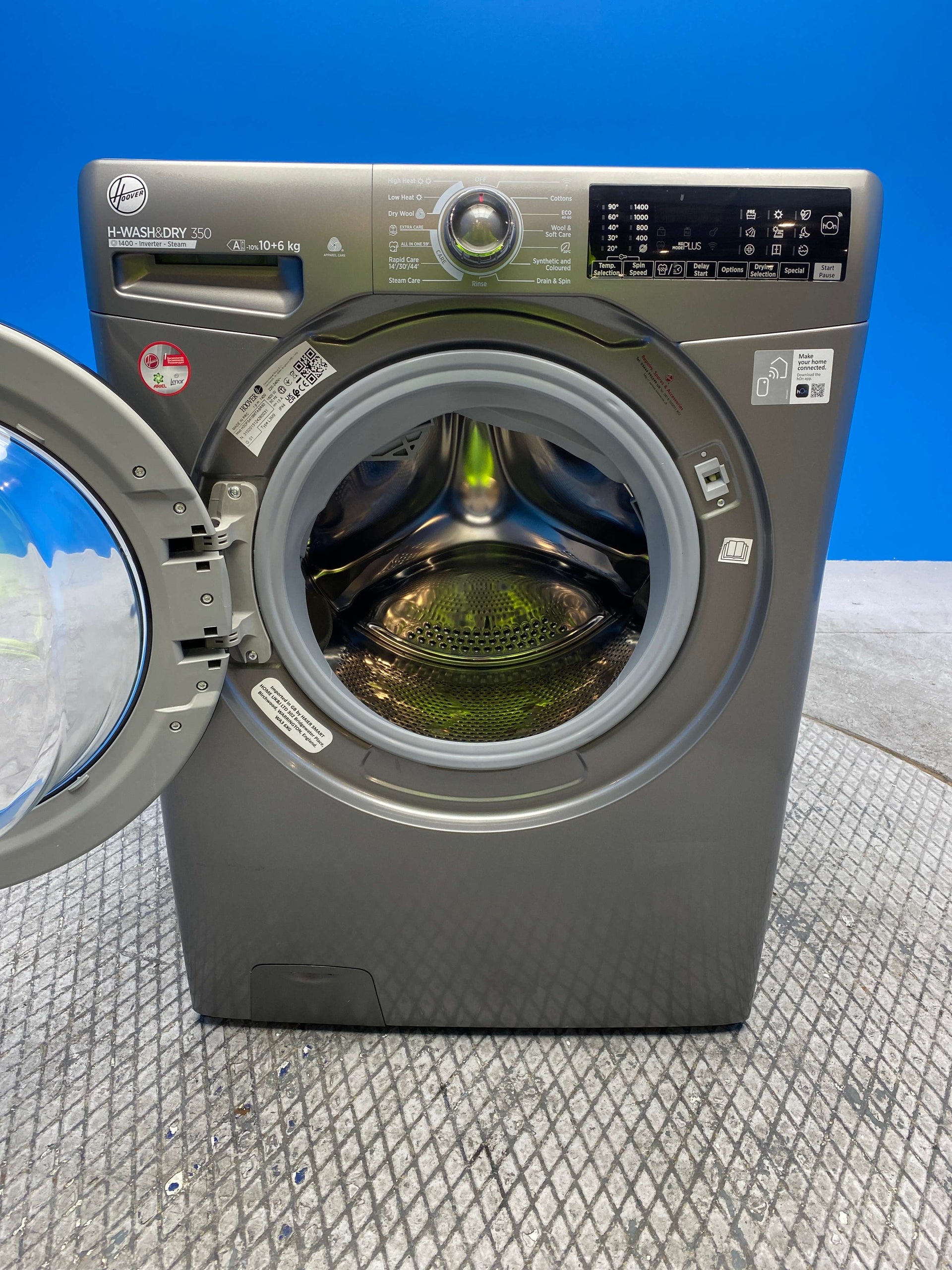 Hoover H3DPS41066TABR80 10kg / 6kg 1400 Spin Washer Dryer - Graphite