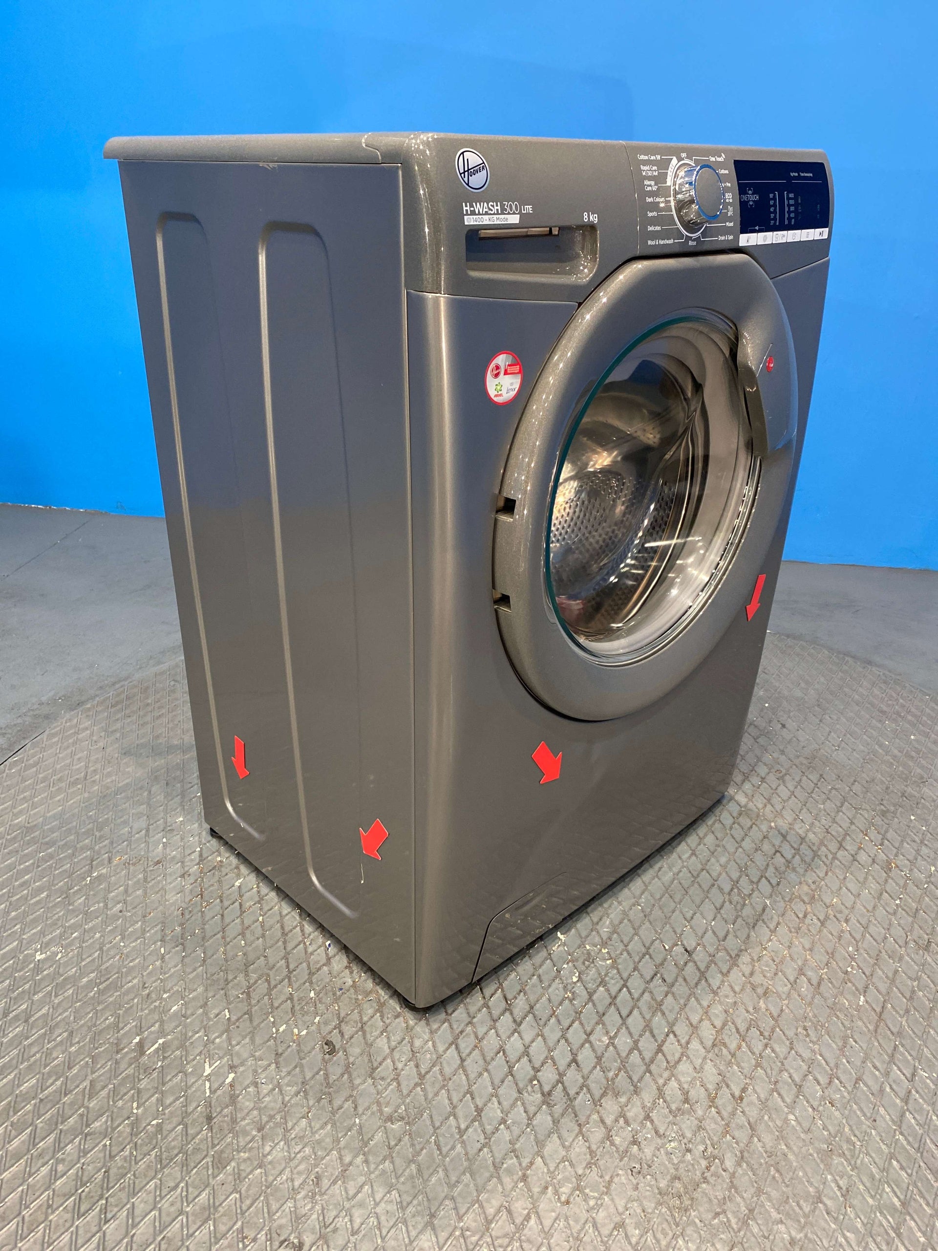 Hoover H3W48TGGE Freestanding Washing Machine 8kg 1400 Spin - Graphite