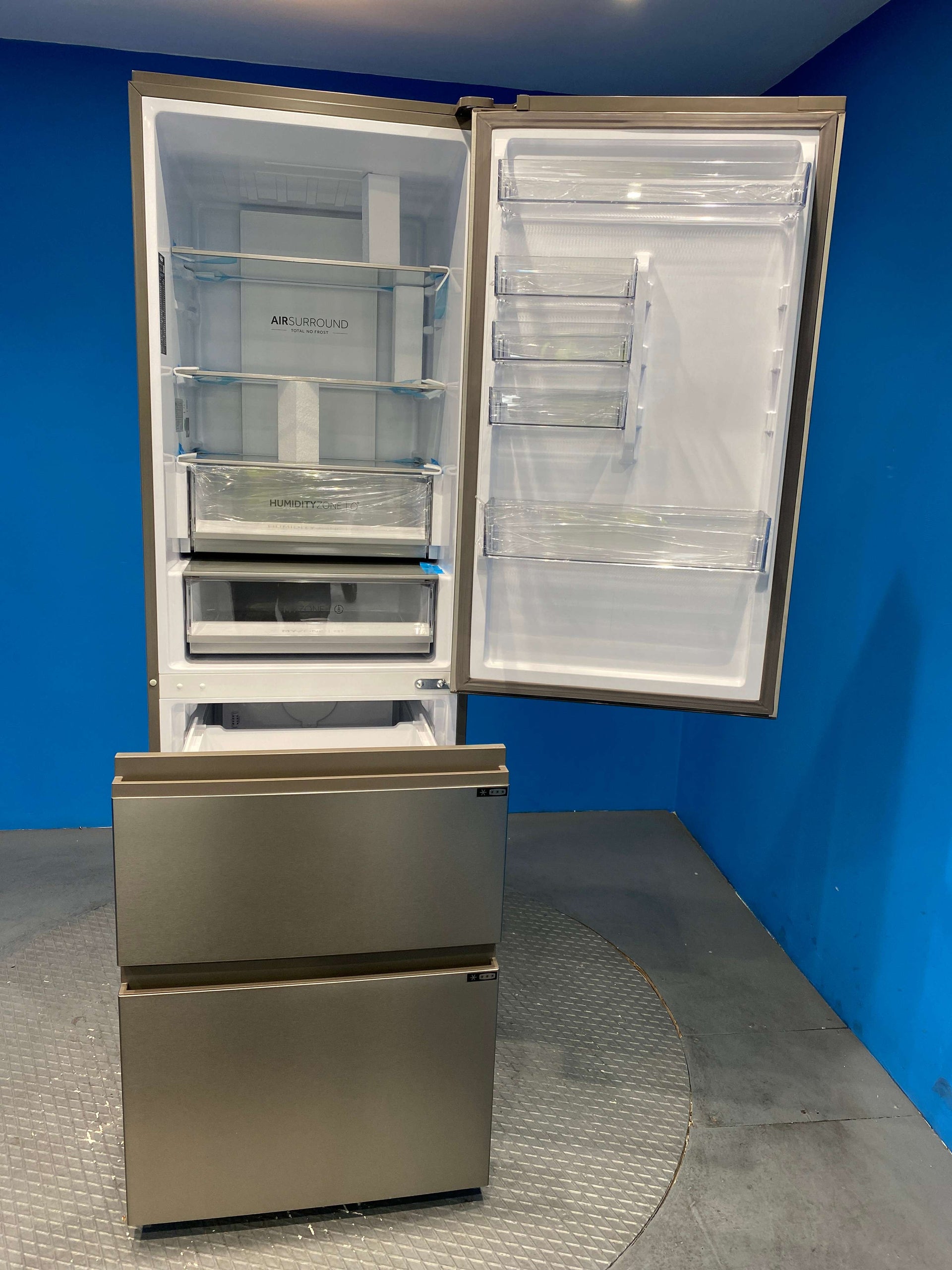 Haier HTW5618ENMG Series 5 360 Litre Combi Fridge Freezer - Stainless