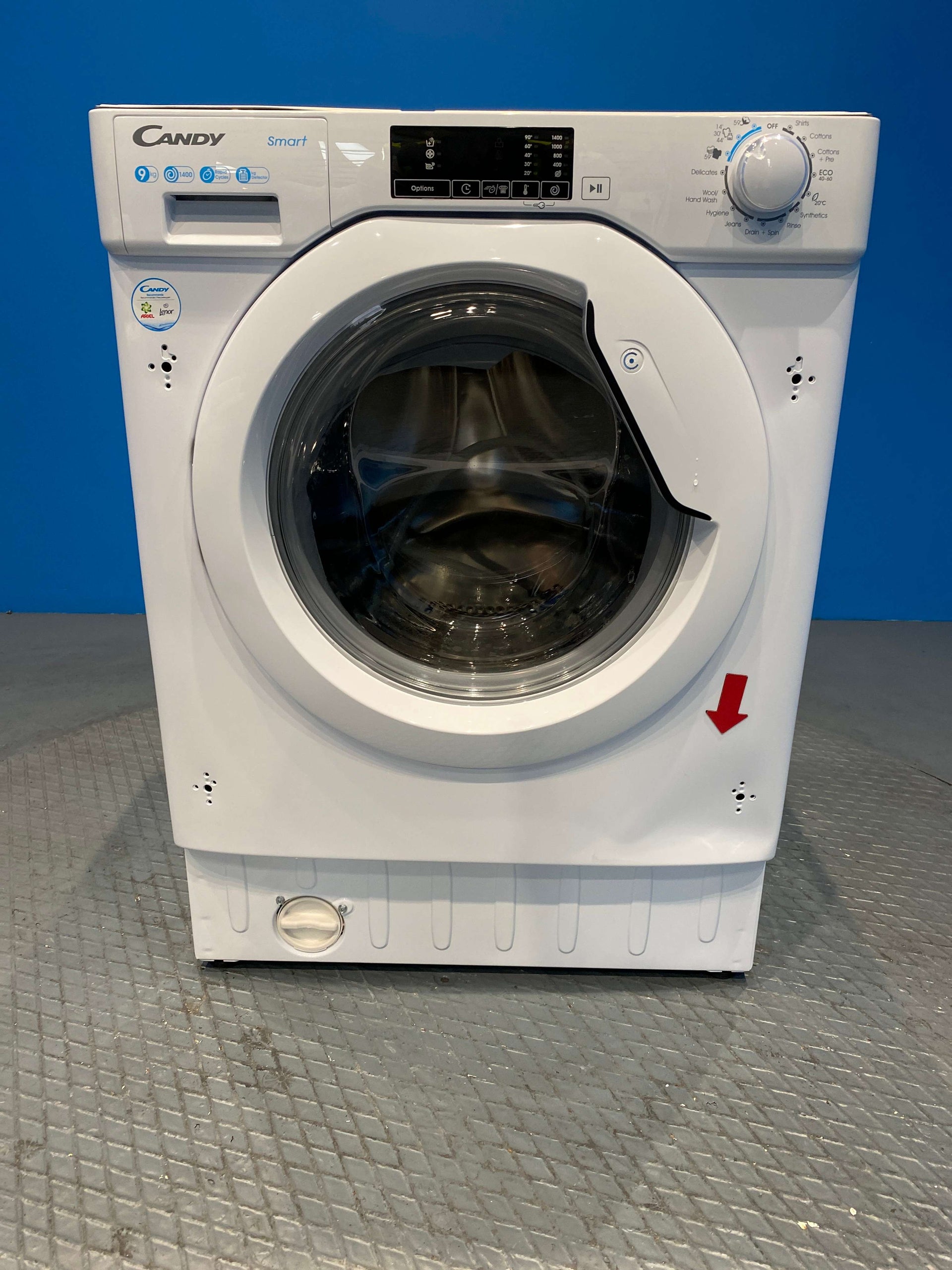 Candy CBW49D1W4 Integrated 9kg 1400 Spin Washing Machine - White