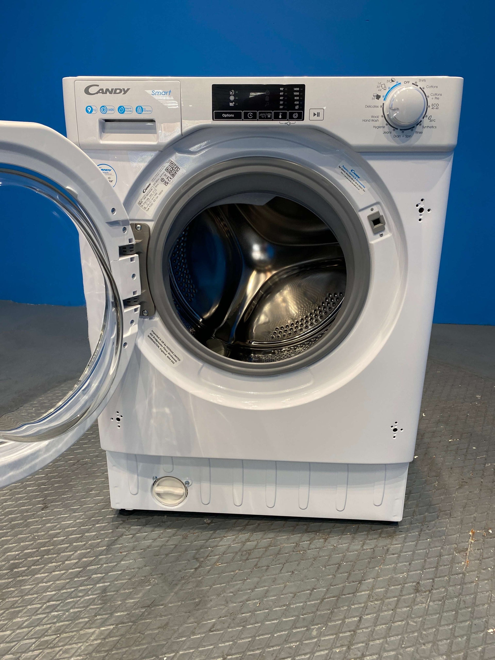 Candy CBW49D1W4 Integrated 9kg 1400 Spin Washing Machine - White