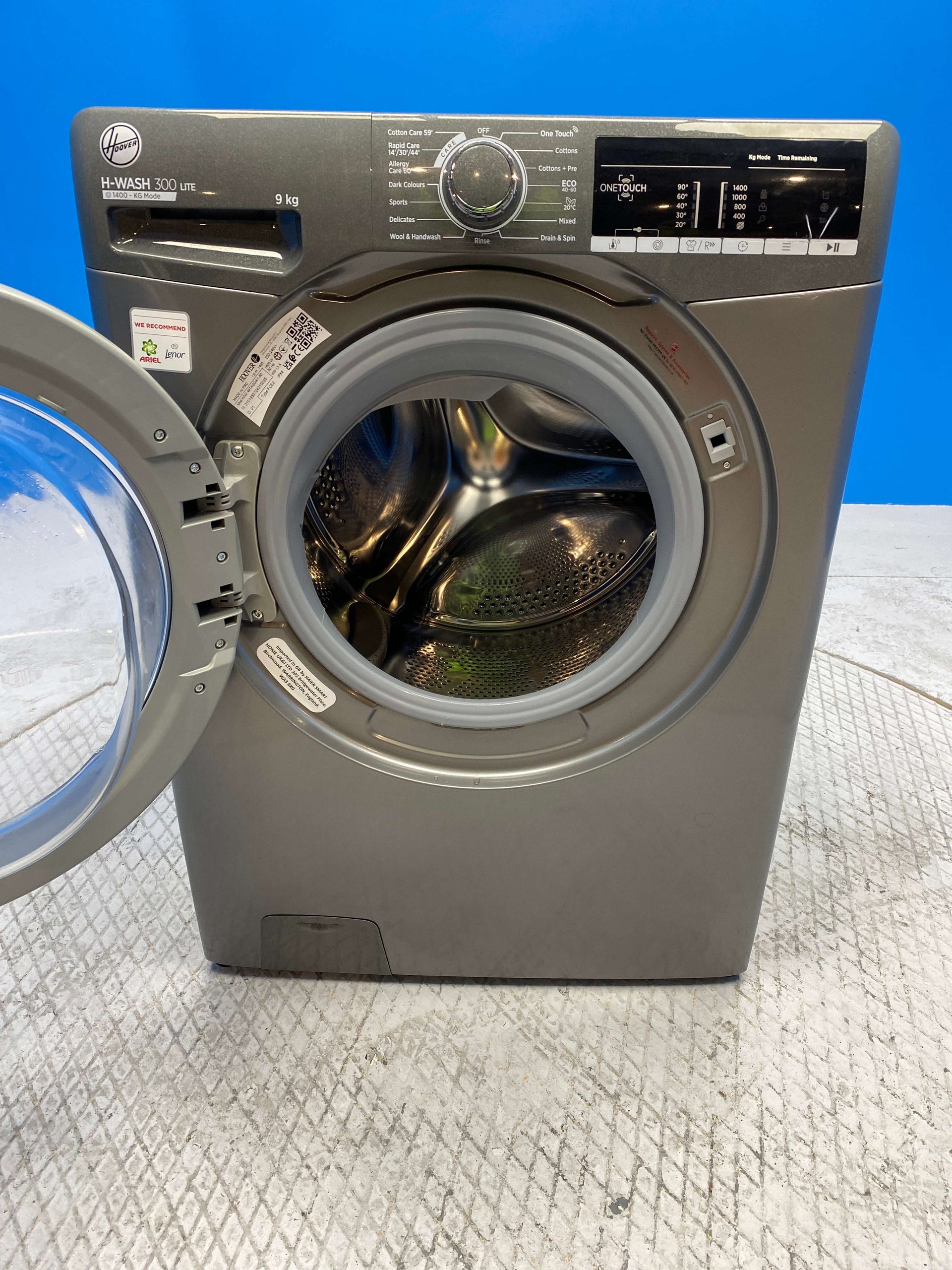 Hoover H3W49TAGG4 Washing Machine 9kg 1400 Spin Wi-Fi - Graphite