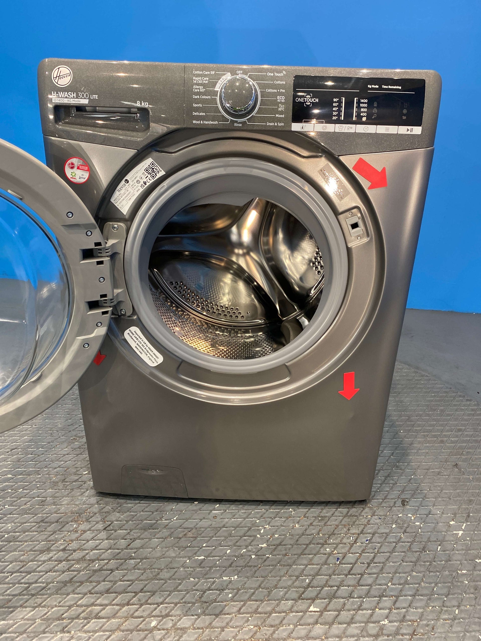 Hoover H3W48TGGE Freestanding Washing Machine 8kg 1400 Spin - Graphite