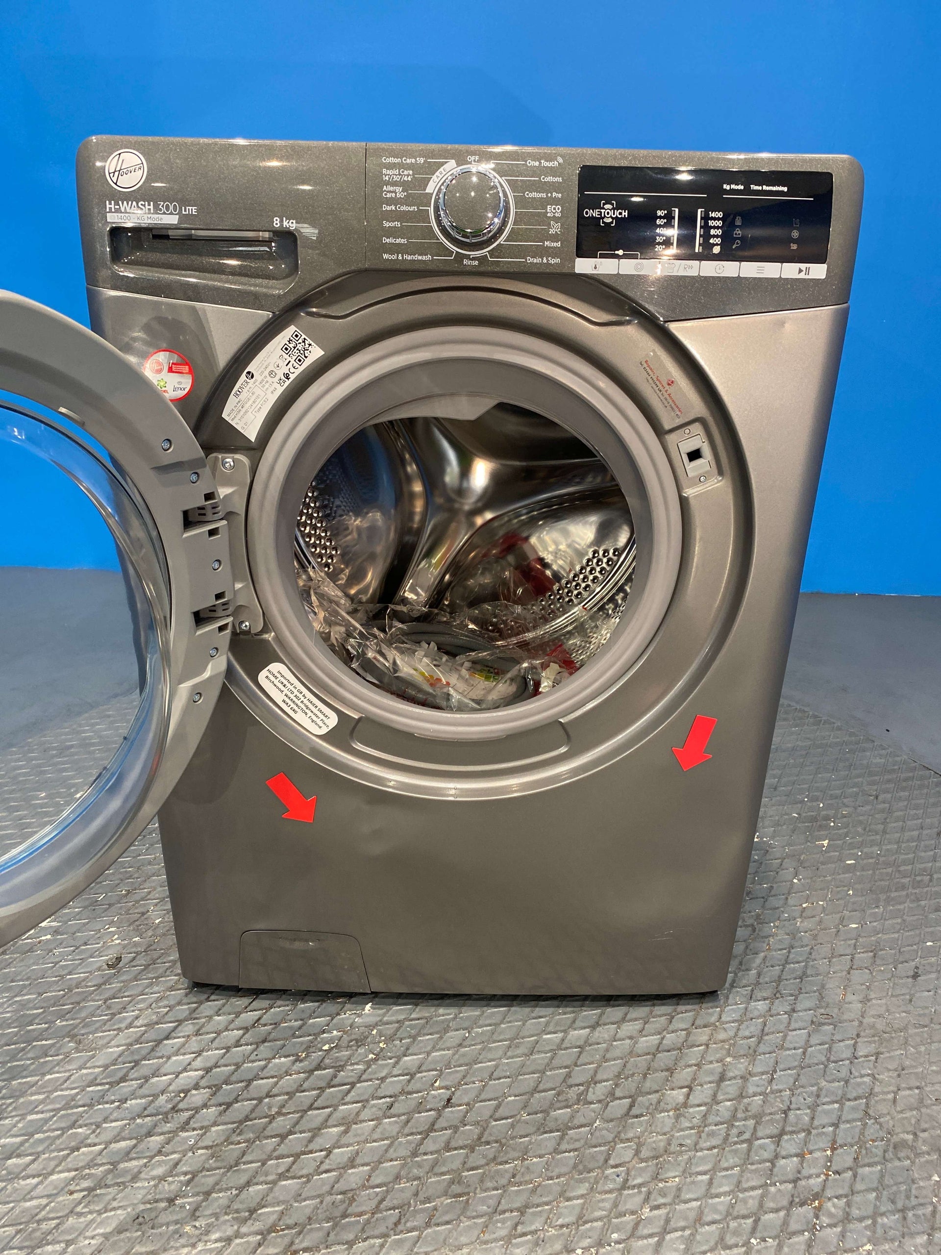 Hoover H3W48TGGE Freestanding Washing Machine 8kg 1400 Spin - Graphite