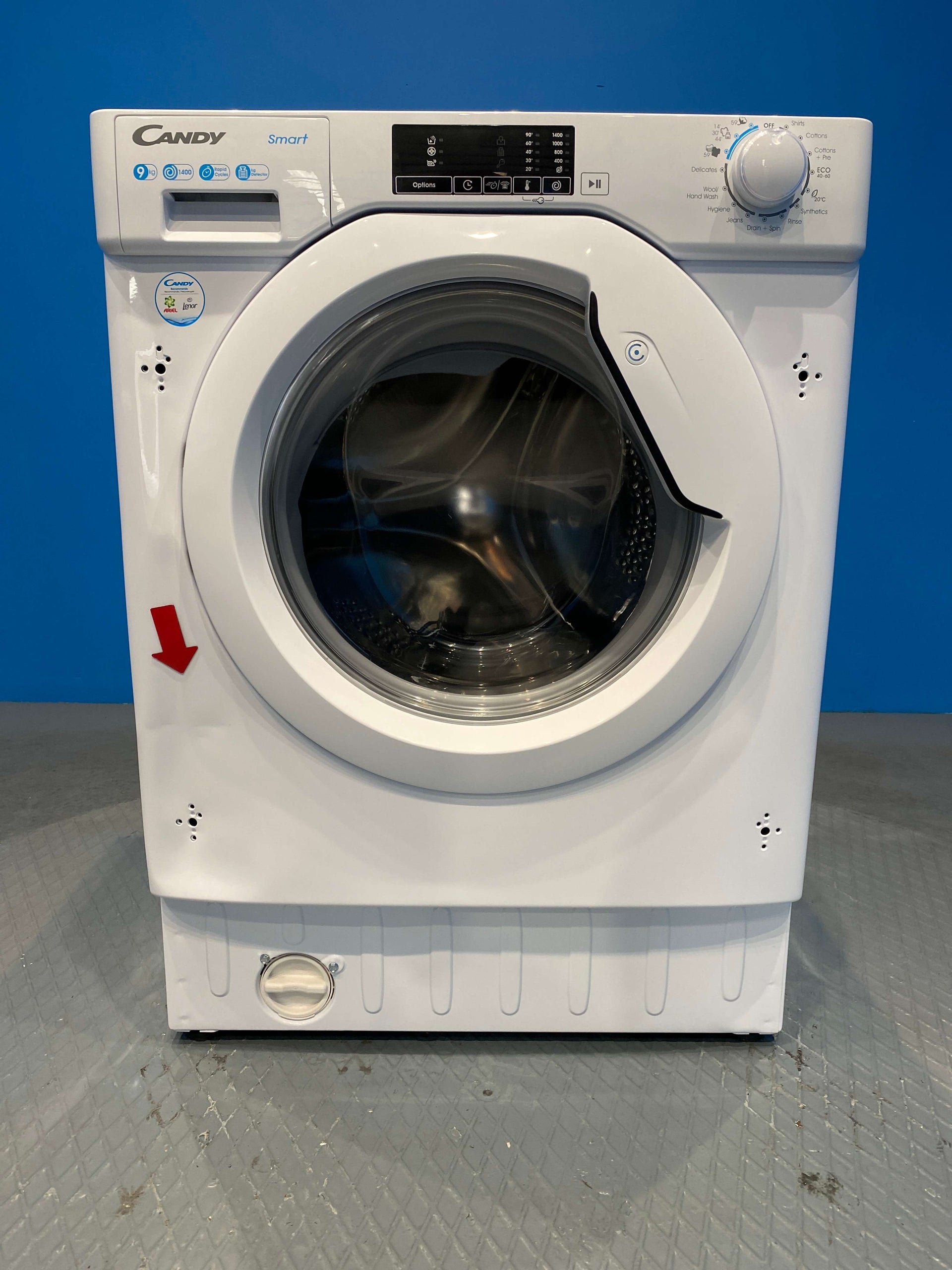 Candy CBW49D1W4 Integrated 9kg 1400 Spin Washing Machine - White