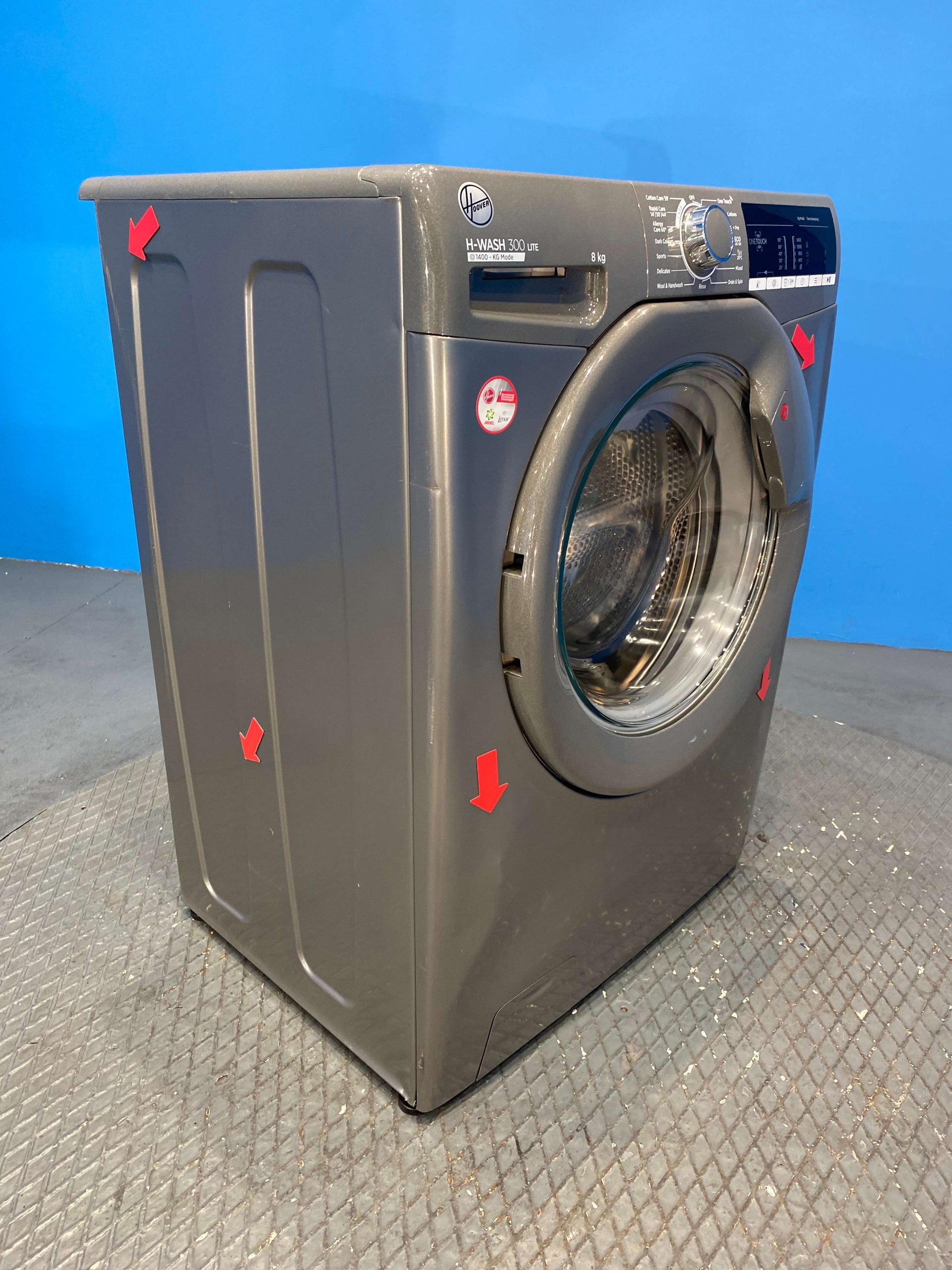 Hoover H3W48TGGE Freestanding Washing Machine 8kg 1400 Spin - Graphite